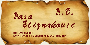 Maša Bliznaković vizit kartica
